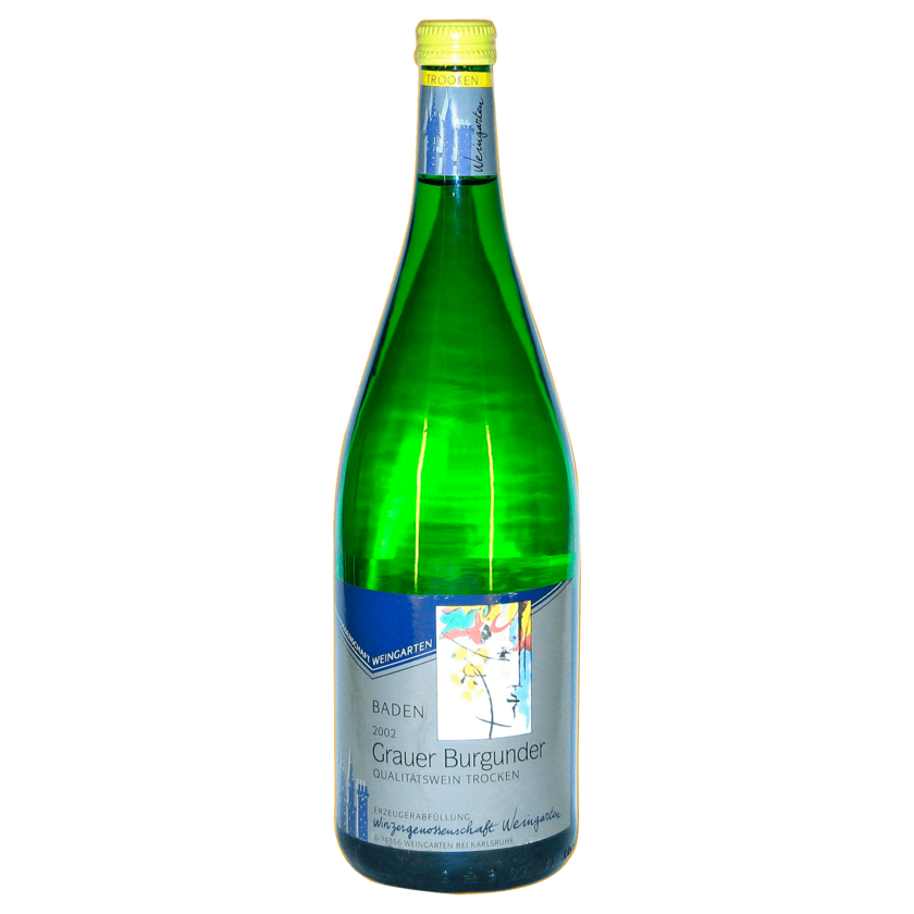 Weingarten Weißwein Grauer Burgunder QbA trocken 1l